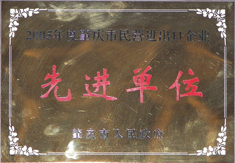 肇慶市民營進出口先進單位